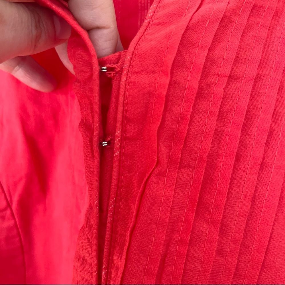 Biba Coral Pink  Bell Sleeves Cotton‎ Pockets Maxi Dress - Picture 11 of 12